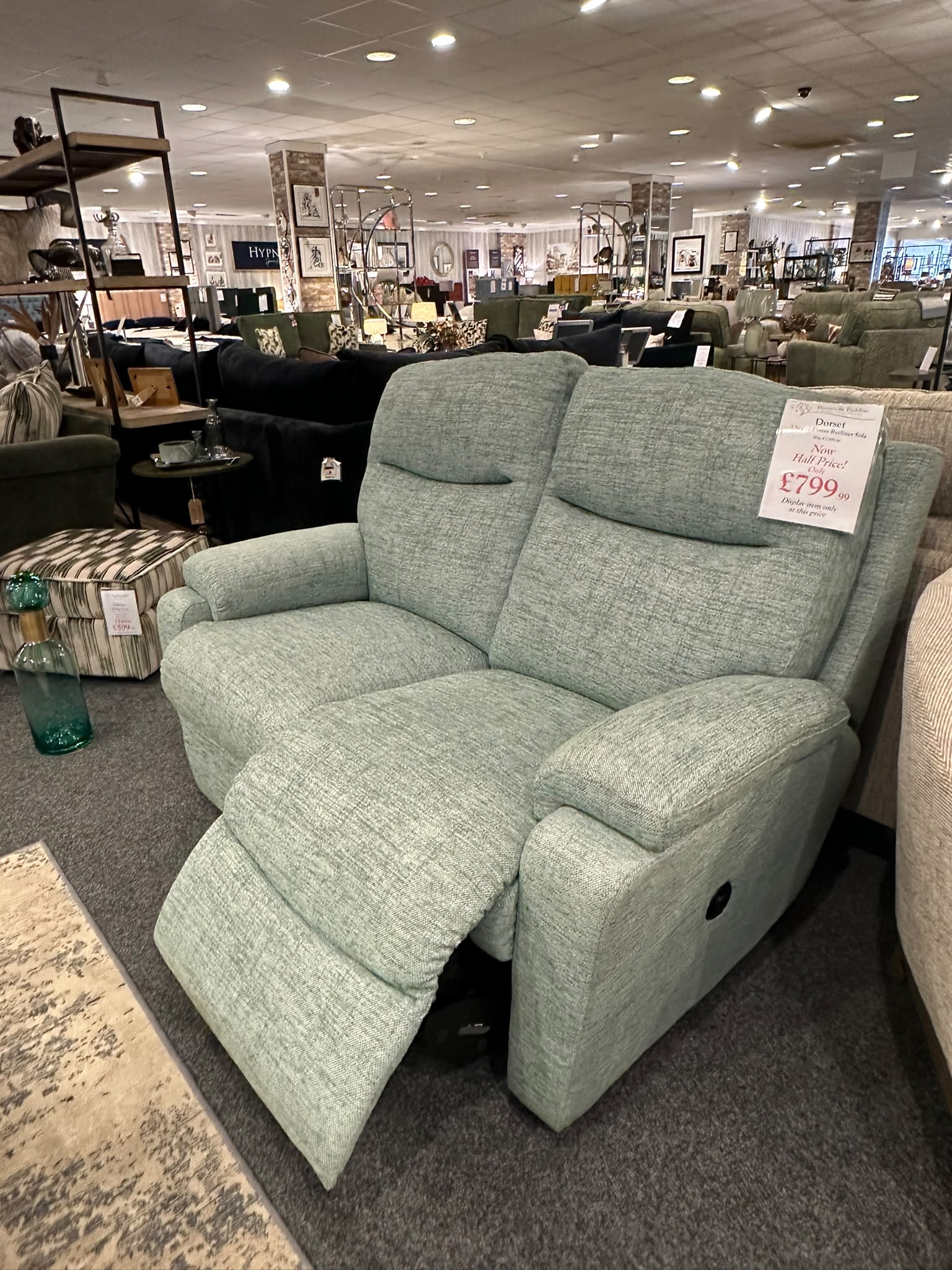 Dorset two seater power reclining sofa, alternate photograph