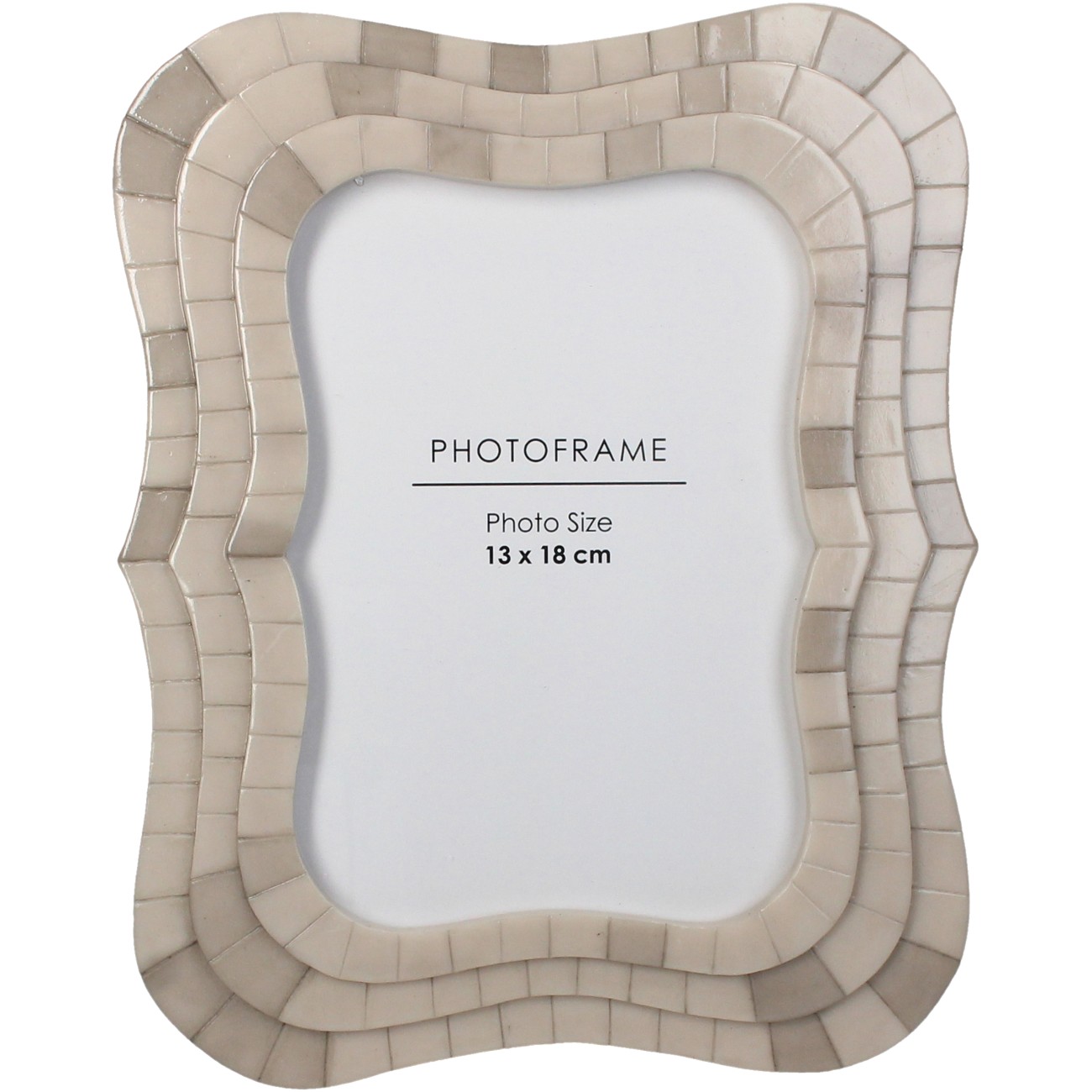 Tilewave ivory resin mosaic photo frame 5 by 7