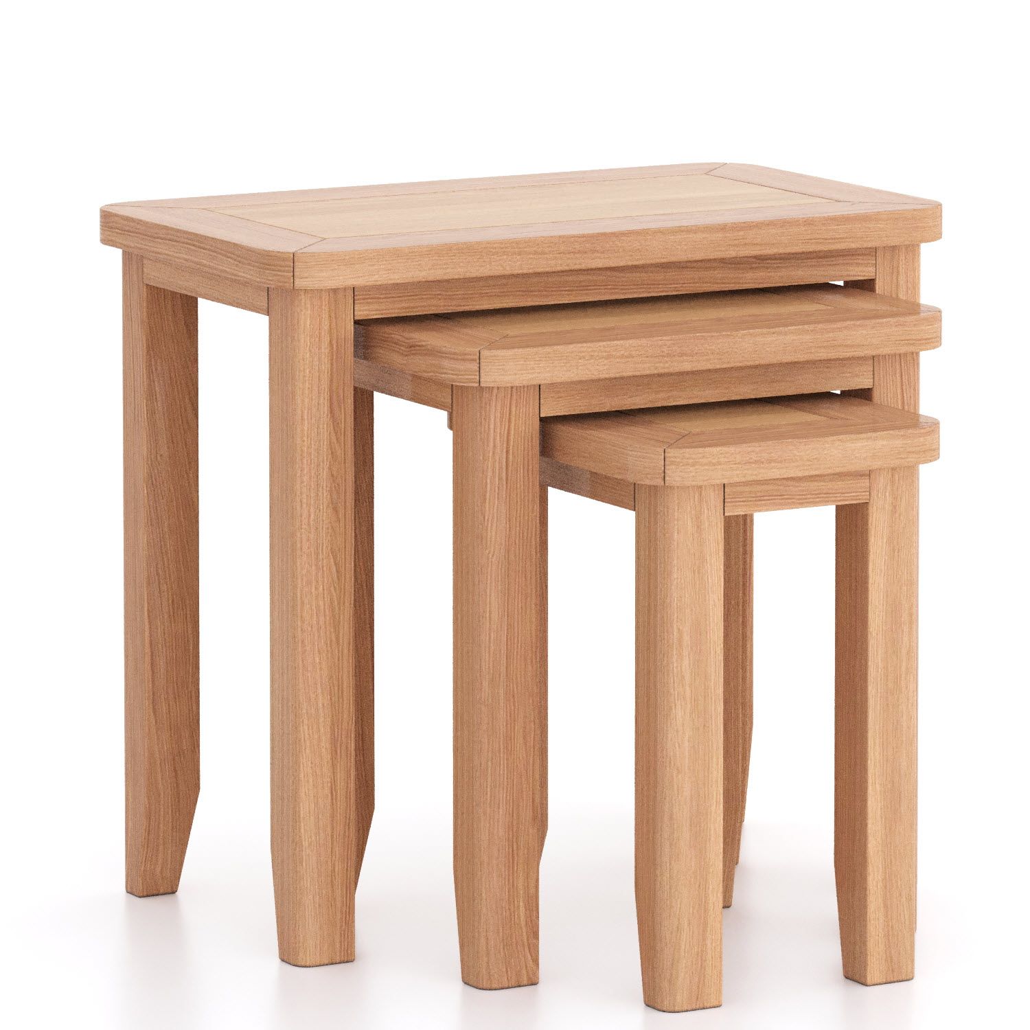Barley Oak Nest of 3 Tables