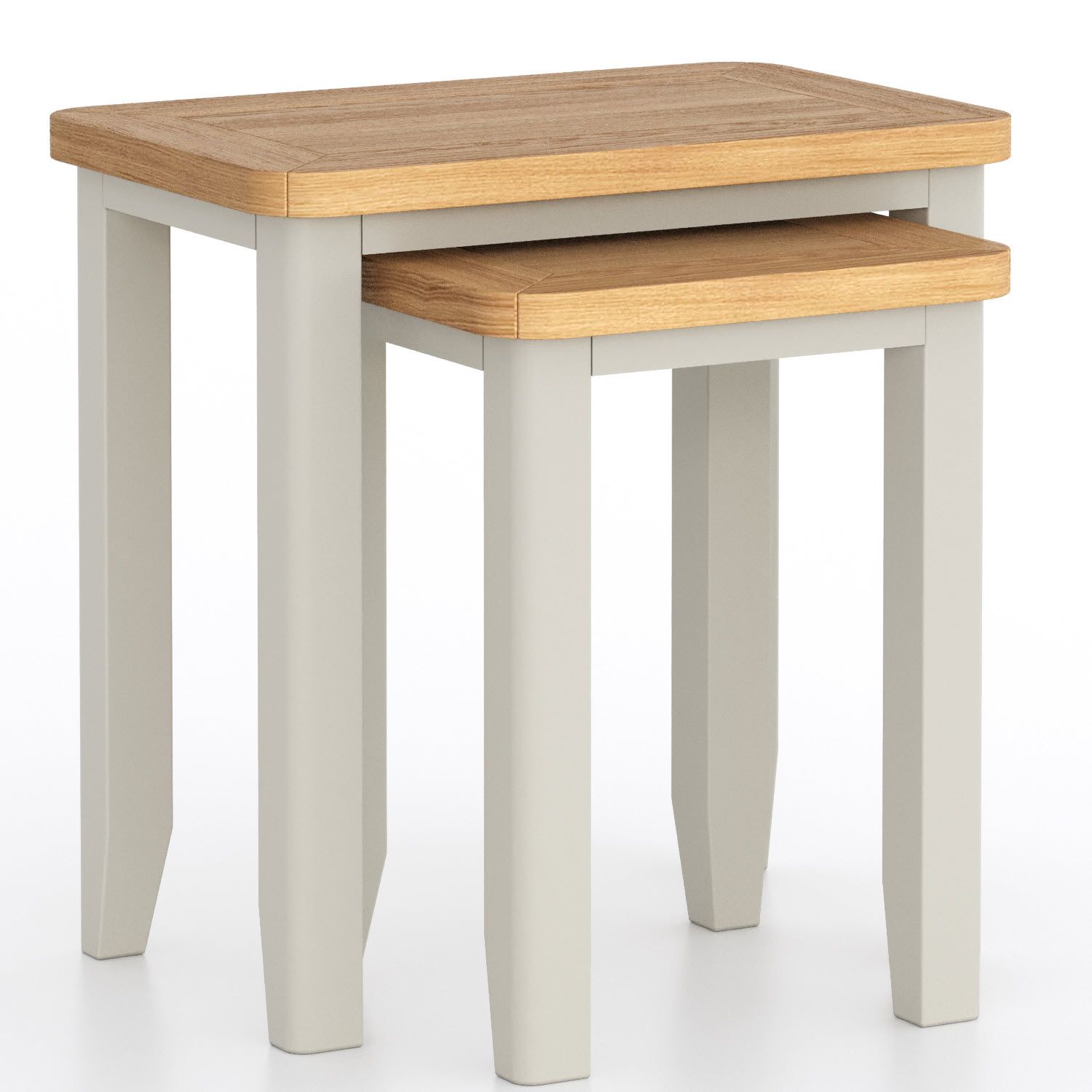 Barley Painted Oak Nest of 2 Tables