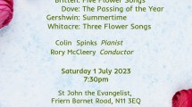 A poster for the Summer Garland concert by Barnet Choral Society on July 1st at St John the Evangelist, Friern Barnet Road, N11 3EQ