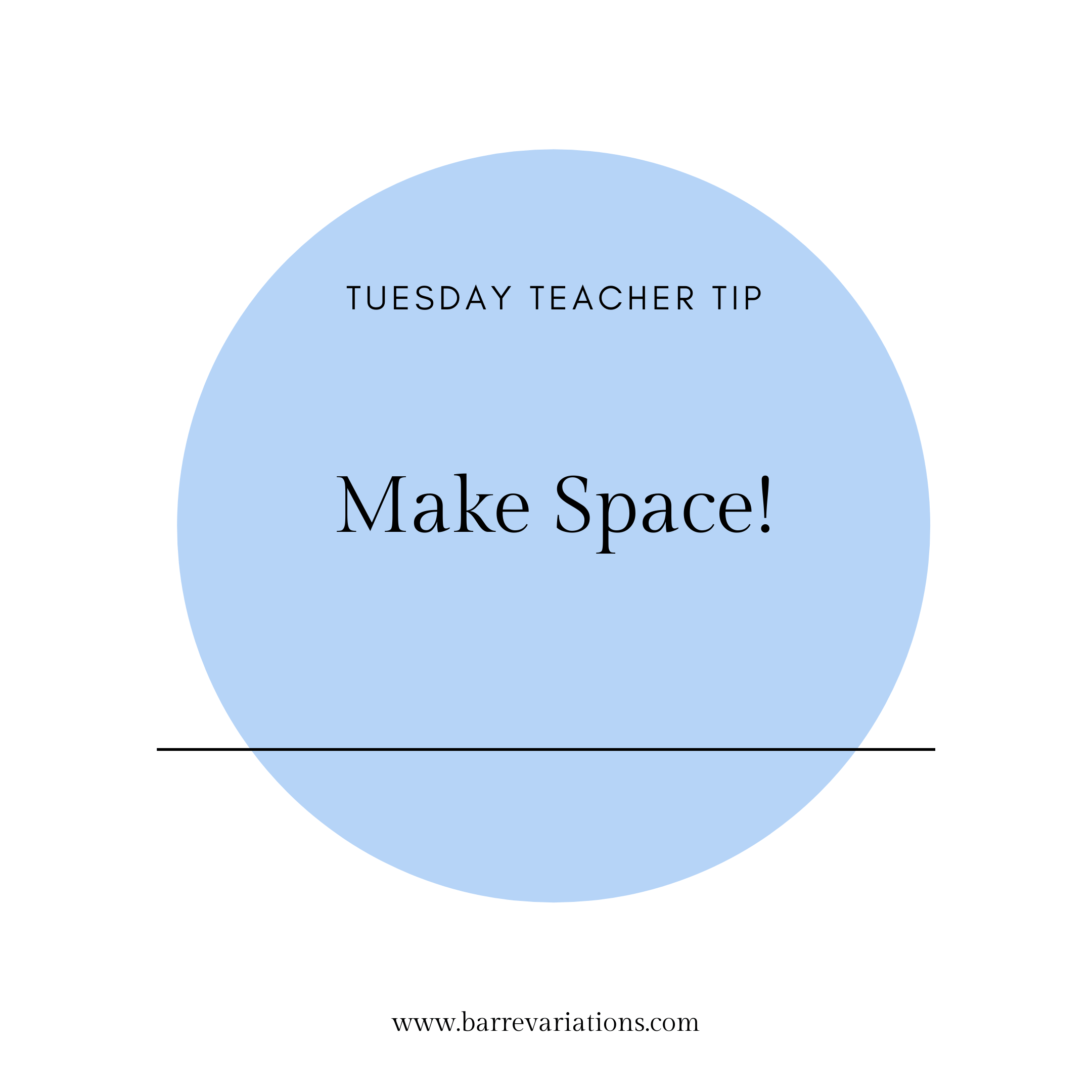 Image that says "make space!"