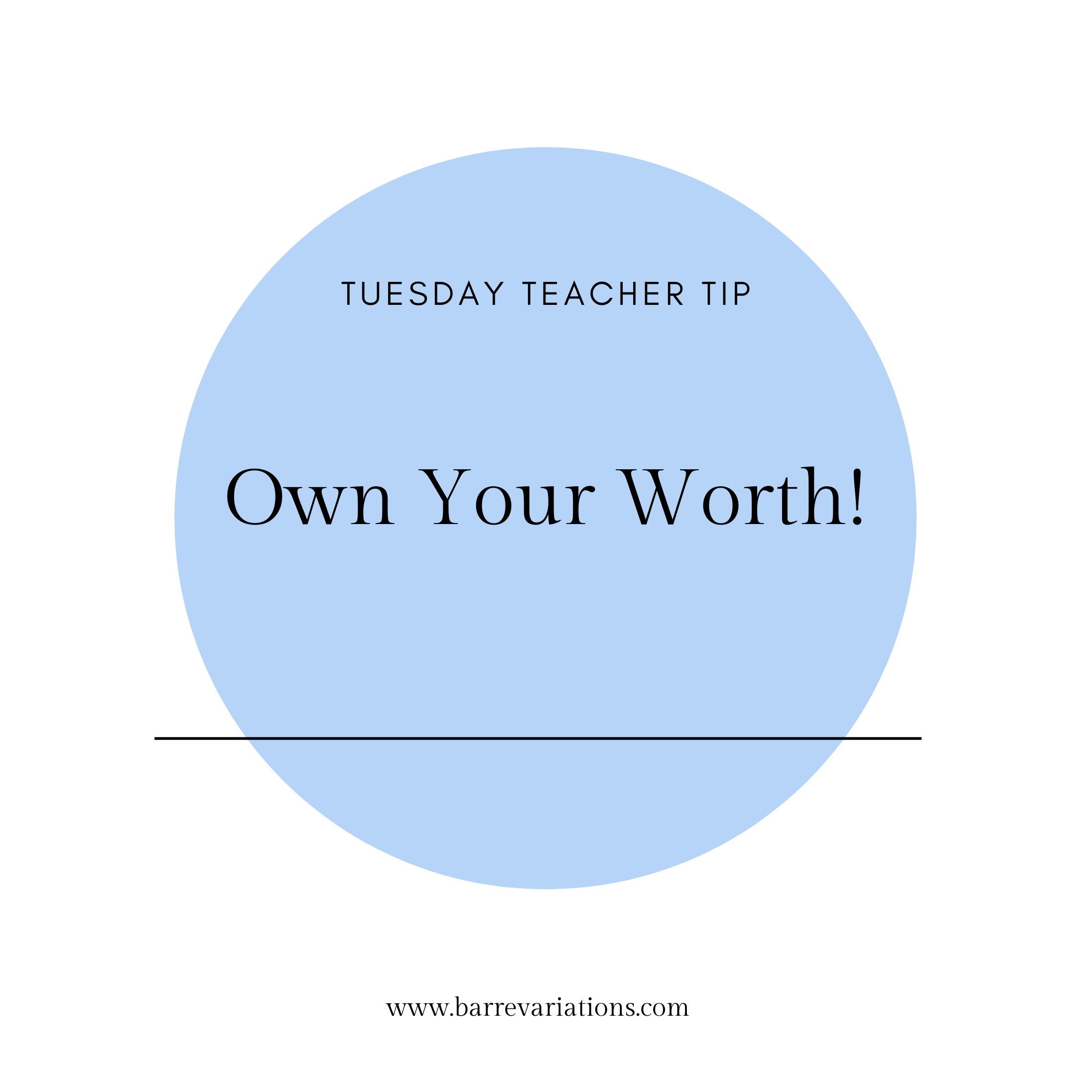 circle image of teacher tip own your worth!