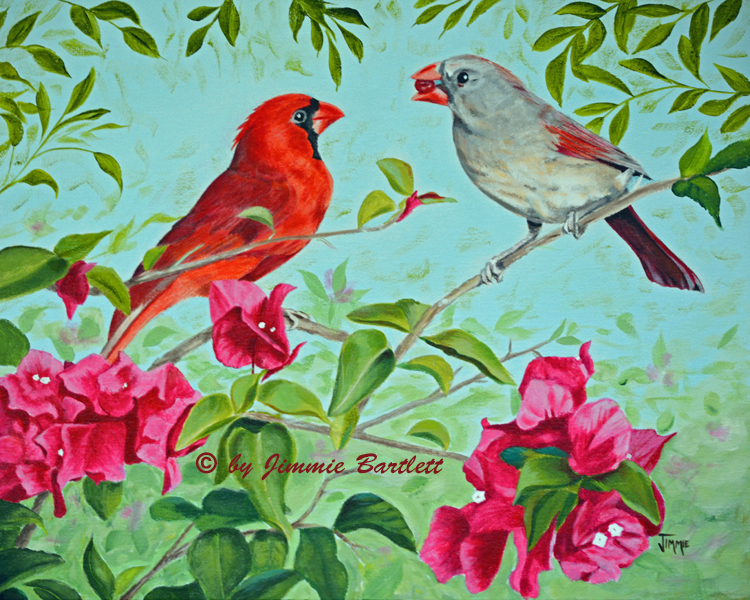 The Red Birds - Print of the original painting