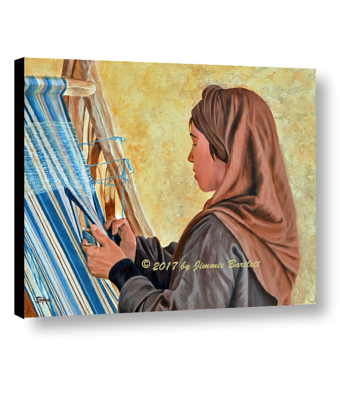 Girl at the Loom, canvas print