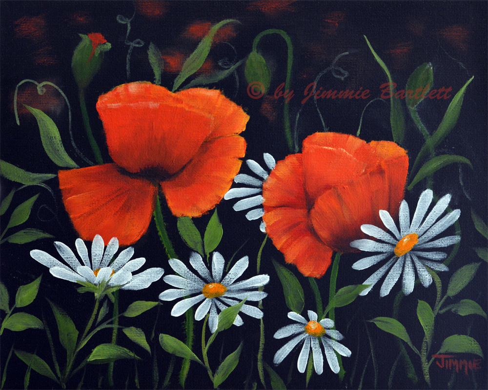 Poppies and Daisies Painting