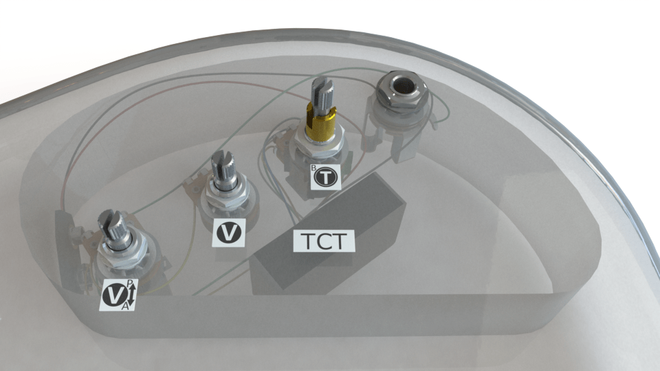 2 Band TCT Preamp, 3 Pots - TCT-3.2 - Bartolini Pickups & Electronics