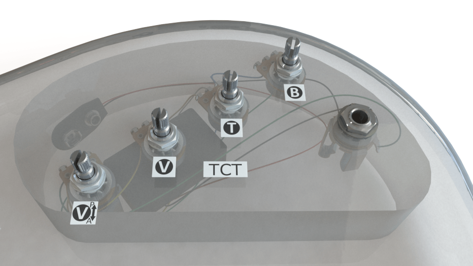 2 Band TCT Preamp, 4 Inline Pots - TCT-4.2J - Bartolini Pickups