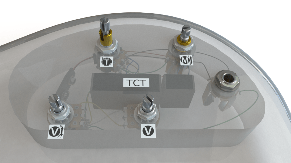 Compact Bass アクティブ Bartolini TCT内蔵 3 Band TCT Preamp, 4 Pots - TCT-4.4 - Bartolini Pickups & Electronics