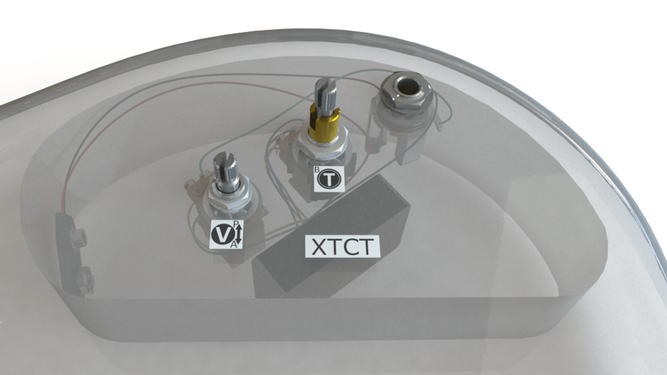 2 Band XTCT Preamp, 2 Pots - XTCT-2.2 - Bartolini Pickups