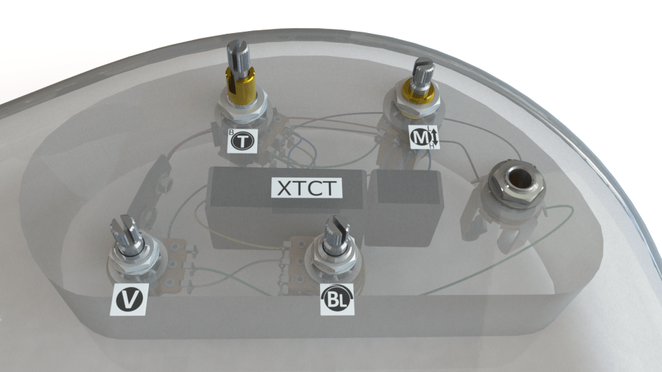 3 Band XTCT Preamp, 4 Pots - XTCT-4.6 - Bartolini Pickups