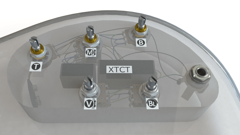 Bartolini XTCT bass プリアンプ 3 Band XTCT Preamp, 5 Pots - XTCT-5.2 - Bartolini Pickups