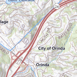 Of Orinda Ca Map With Elevations 2631