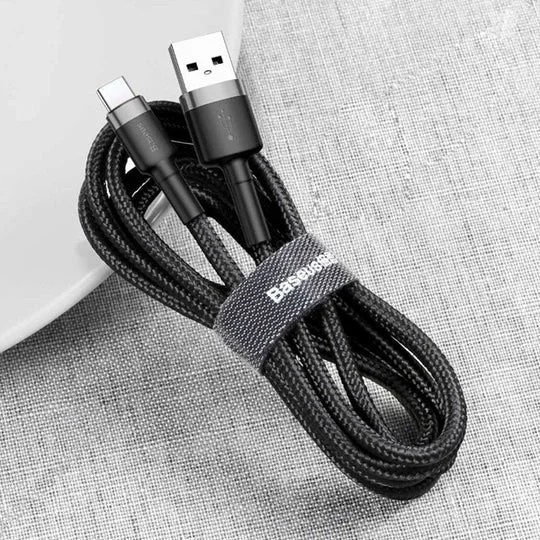 Baseus Cafule Fast Charging Cable USB To Type C 3A Gray + Black