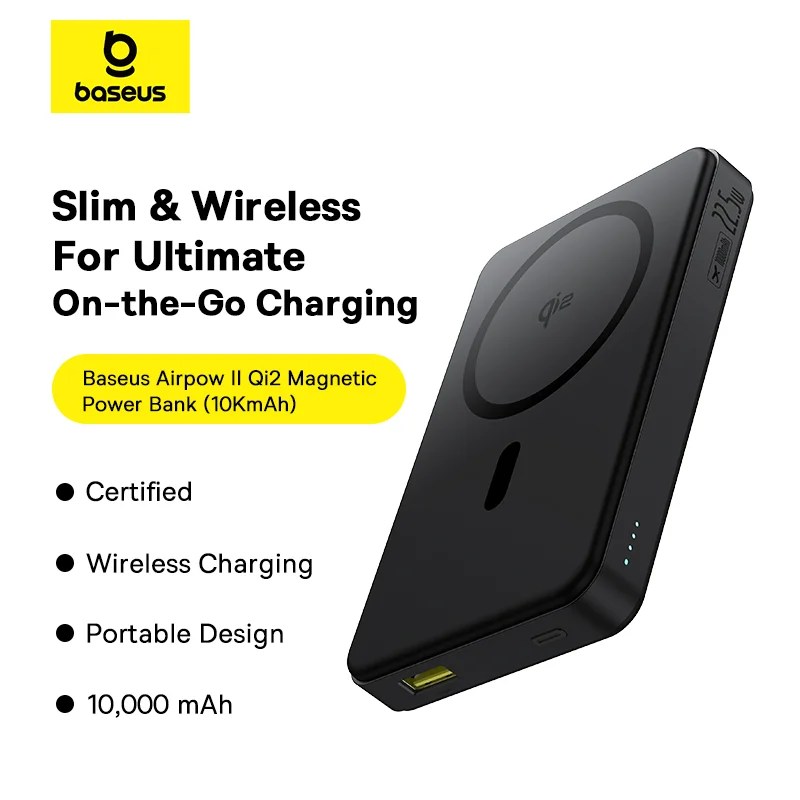 Baseus Airpow Ⅱ Qi2 Magnetic Power Bank 10000mAh 22.5W