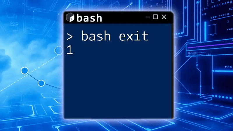 Mastering Bash Exit: A Quick Guide to Exiting Shell Sessions