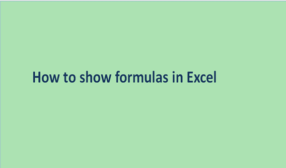 Excel How To Show Formulas Basic Excel Tutorial