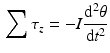 $$\begin{aligned} \sum \tau _{z}=-I\frac{\mathrm{d}^{2}\theta }{\mathrm{d}t^{2}} \end{aligned}$$