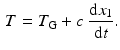 $$\begin{aligned} T=T_{\mathrm {G}}+c\; \frac{\mathrm{d}x_{1}}{\mathrm{d}t}. \end{aligned}$$