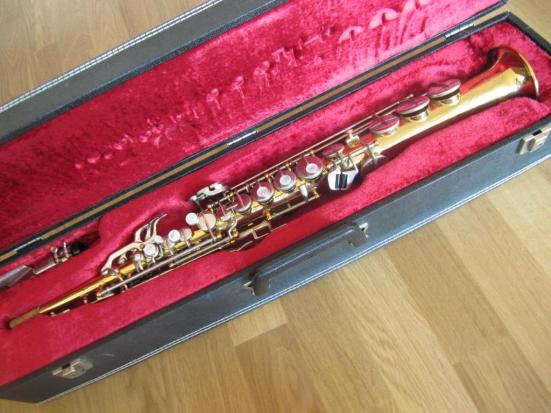 Hammerschmidt, Klingsor, soprano saxophone, stencil, Julius Keilwerth, Toneking, vintage, German, saxophone case, red velvet