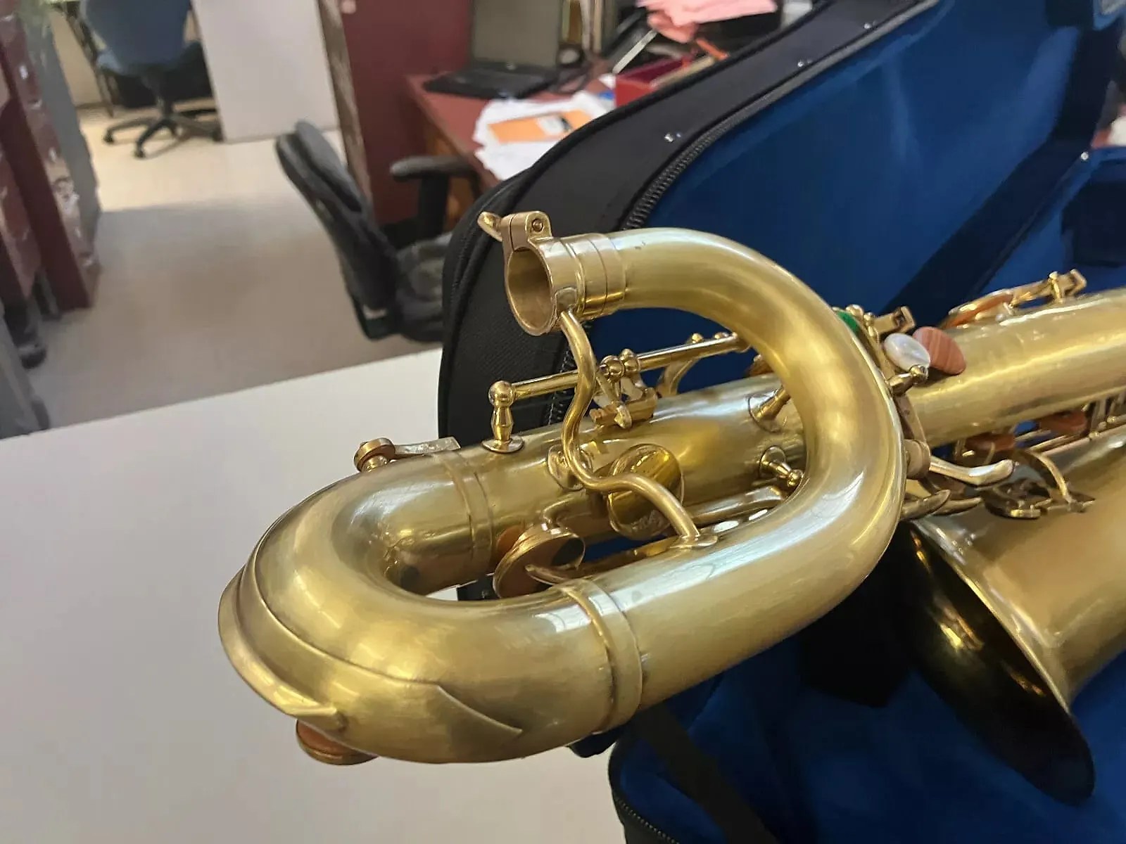 Phase 2 Superba I low Bb bari. Serial # 69250. Source: Wichita Band Instrument Company on reverb.com
