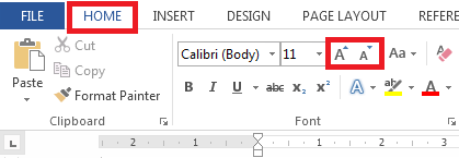 cara memperbesar dan mengecilkan huruf di word
