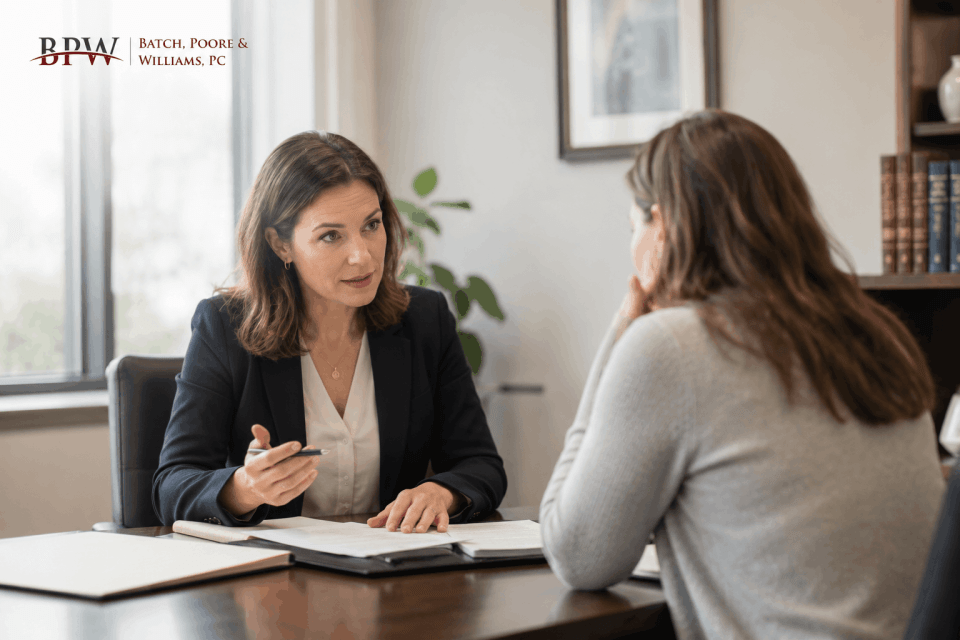 Women talking with a lawyer 
