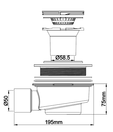 ABS cover and body floor drain 75L per minute
