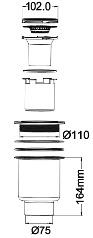 heavy duty ABS floor drain 75mm outlet