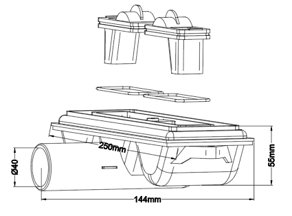 PP square floor drain