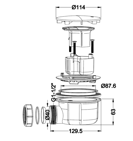 ABS Floor Drain 115mm 42L/min