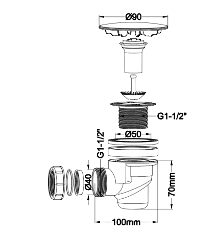 ABS Floor Drain 90mm 32L/min
