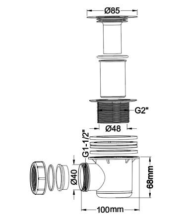 ABS Floor Drain 85mm 32L/min