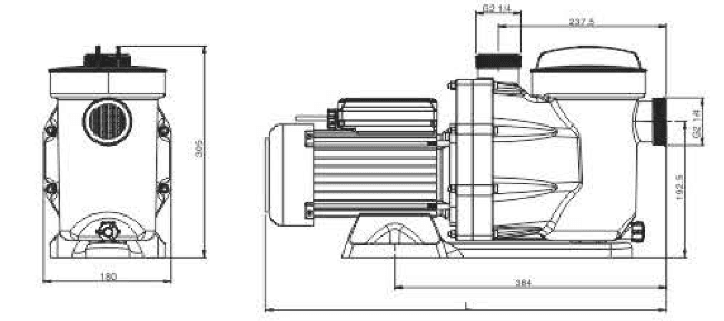 CRYSTAL FLOW Series Swimming Pool Pump 110-120V (370W-1800W)