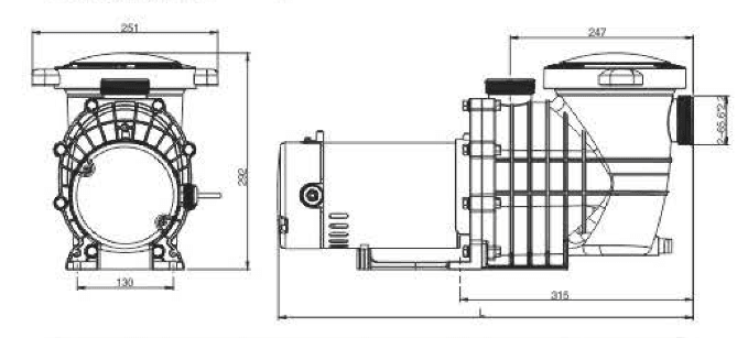 HBP Series Swimming Pool Pump 110-120V (550W-1500W)