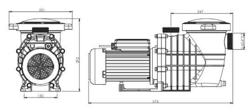 HBPE Series Swimming Pool Pump 220-240V/50Hz (550W-1500W)