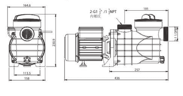 HCPE Series Swimming Pool Pump 220-240V (250W-370W)