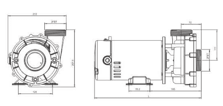 HEP Series SPA Pump 110-120V/60Hz (550W-1500W)