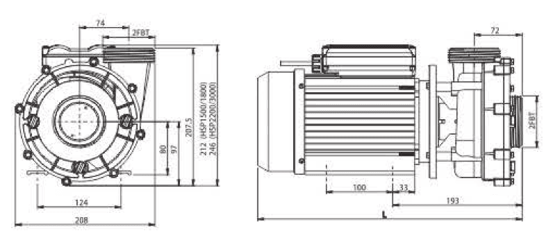 HSP Series SPA Pump 220-240V (1500W-3000W)