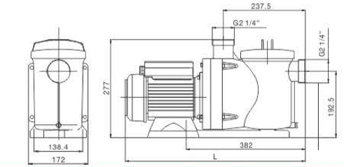 HT Series Swimming Pool Pump 220-240V (370W-1500W)