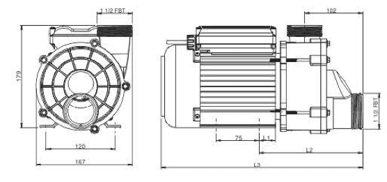 HTA Series Bathtub Pump 220-240V (600W-1500W)