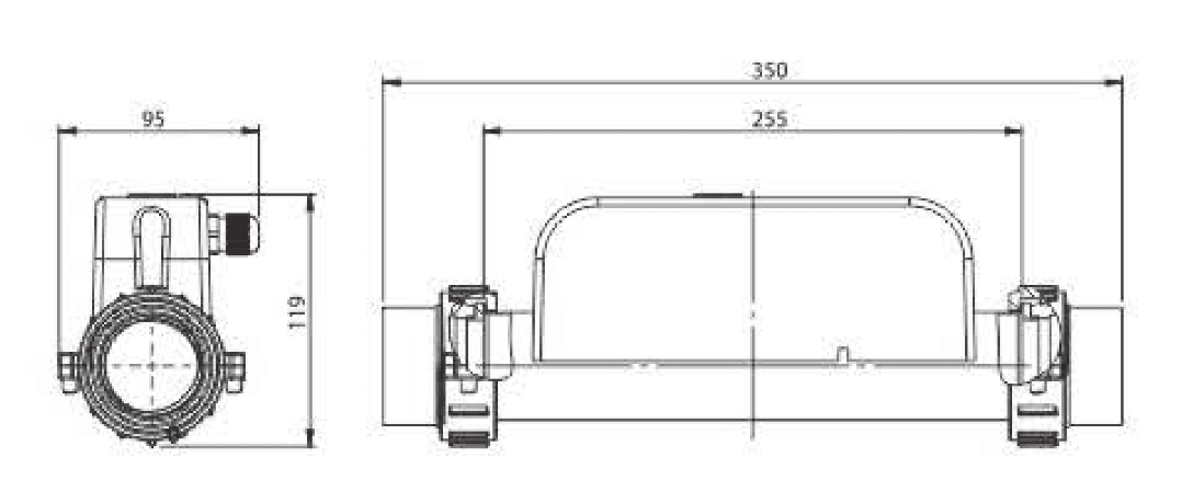 JR Series Hydromassage Bathtub Heater (I Type) 115V/230V (1000W-3000W)