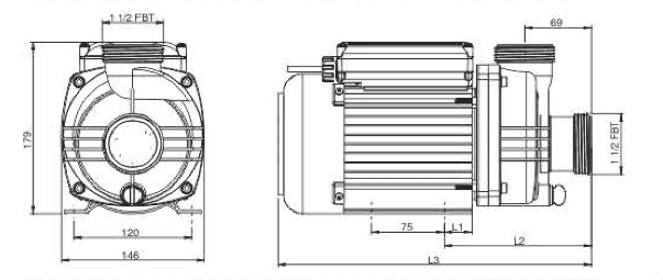 WCP-E Series Bathtub Pump 220-240V (500W-2000W)