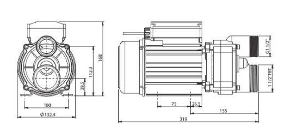 WDP Series Bathtub Pump 370W-550W
