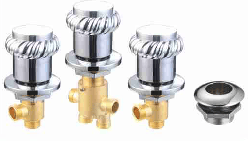 BY-1075 Bathtub Control Valve with Rope-Twist Caps