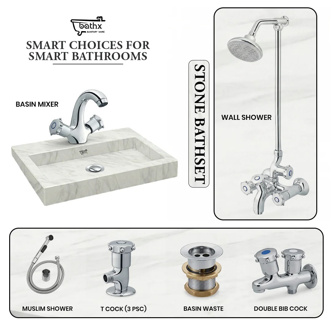 Stone Bath Set | Bathx Sanitaryware