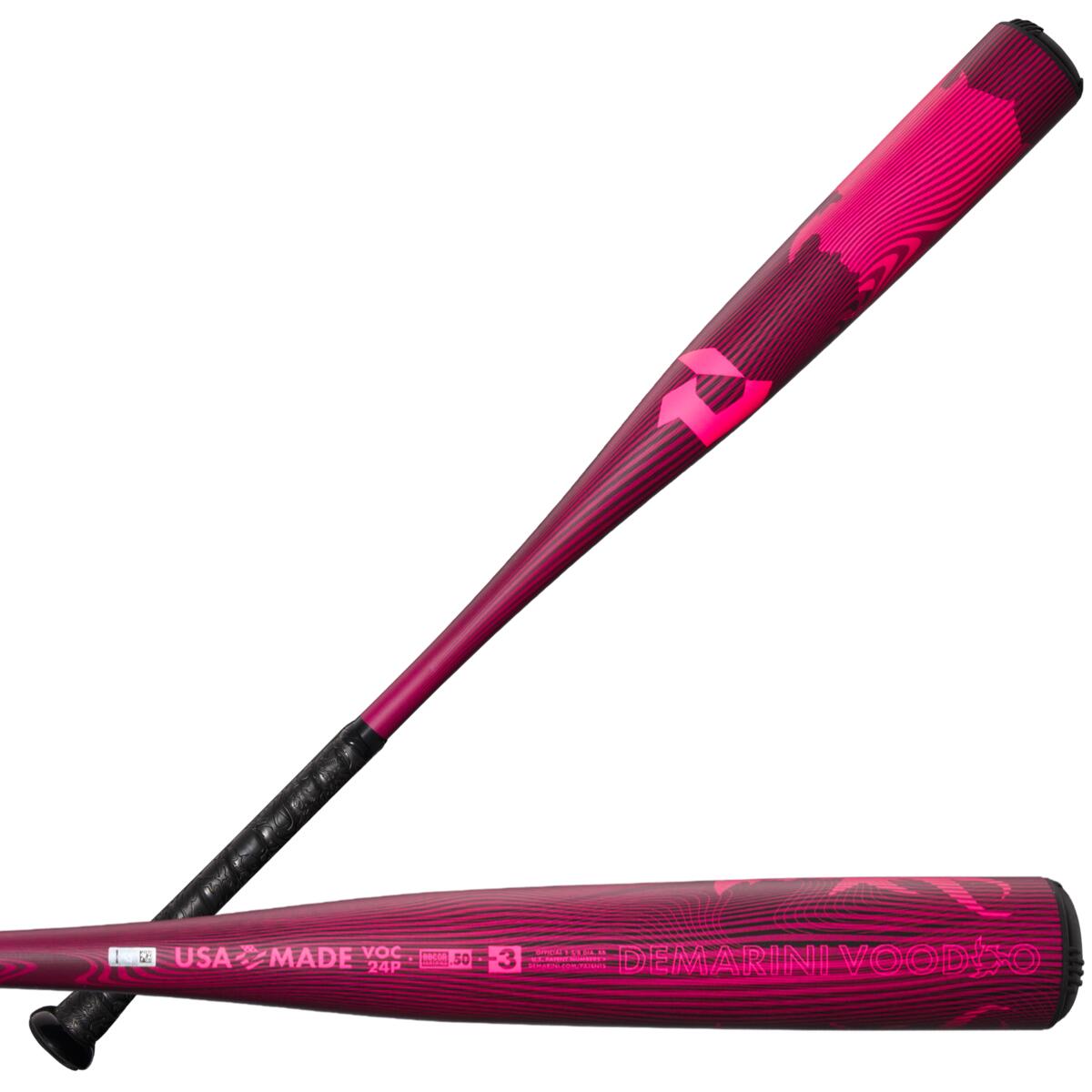 2024 demarini pink voodoo one bbcor (-3) baseball bat for sale at bats plus