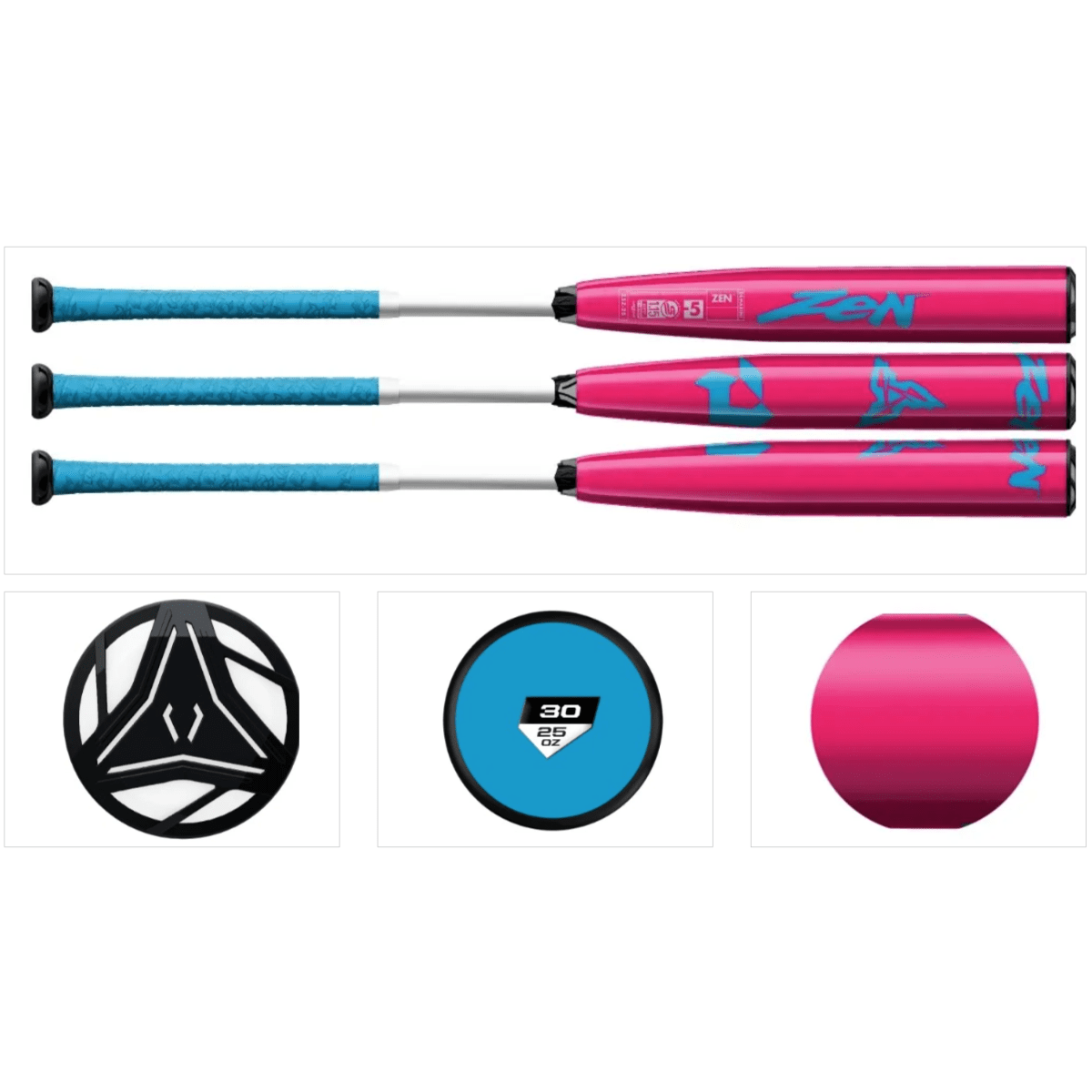 2025 DeMarini Zen Custom Pink/Blue USSSA Baseball Bat - Bats Plus