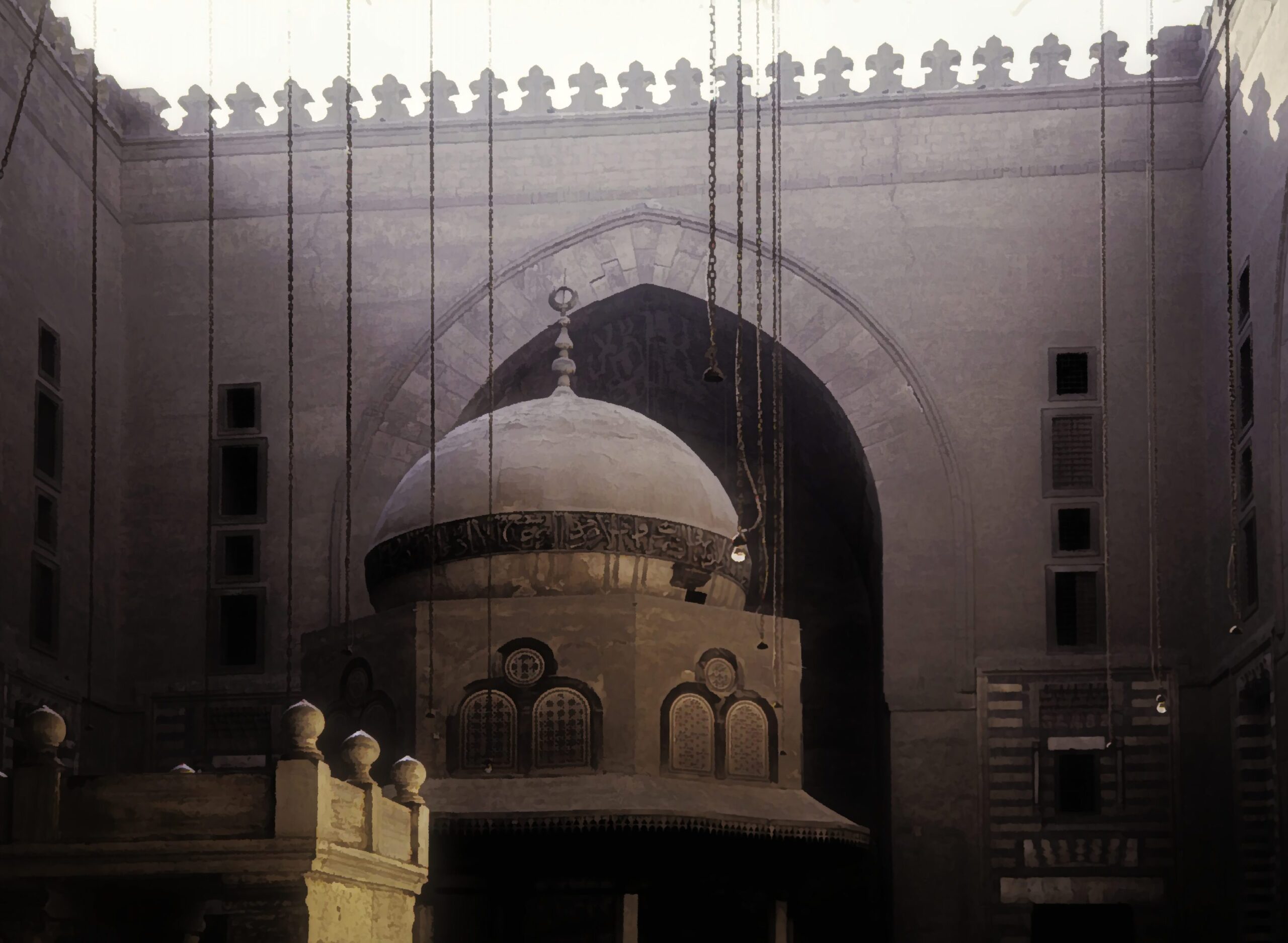 A dome inside a Muslim mosque in Egypt