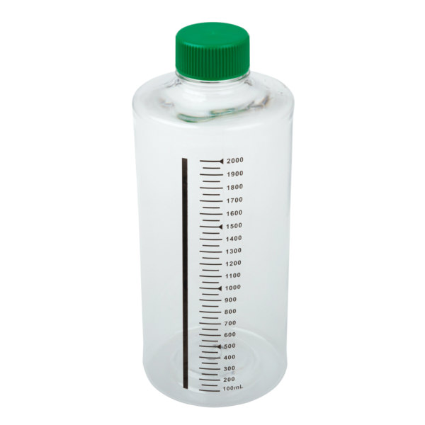 2000mL Roller Bottle, Non-treated Suspension Culture, Printed Graduations, Non-Vented Cap, Sterile